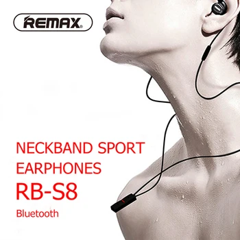 

Remax RB-S8 HiFi Wireless Bluetooth Earphone HD Stereo Neckband Headset for Samsung Galaxy S10 S9 S8 S7 S6 Plus Note 7 A7 2018