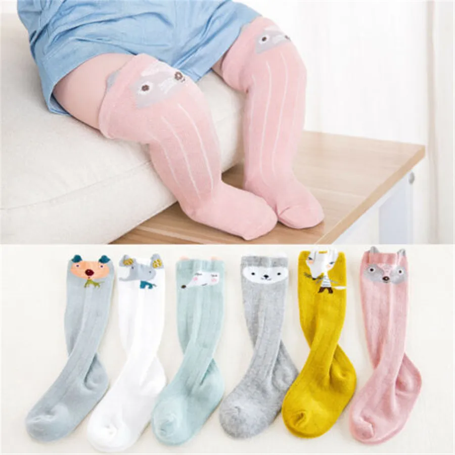 

Baby Girl Children's Cute Cartoon Socks Knee High Bows Princess Socks Cute Long Tube Booties Striped Sox for Toddlers Kids