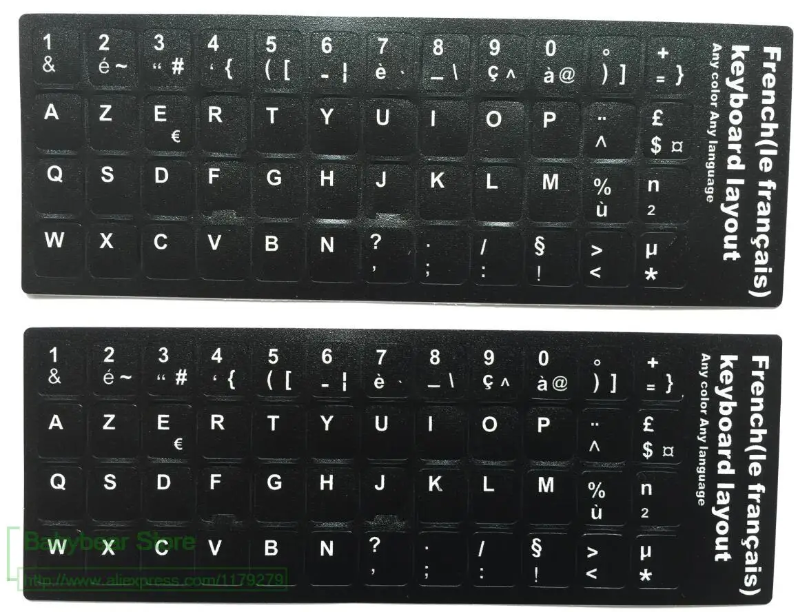 1000 шт./лот французский стикер клавиатуры AZERTY для ноутбука Настольные наклейки на