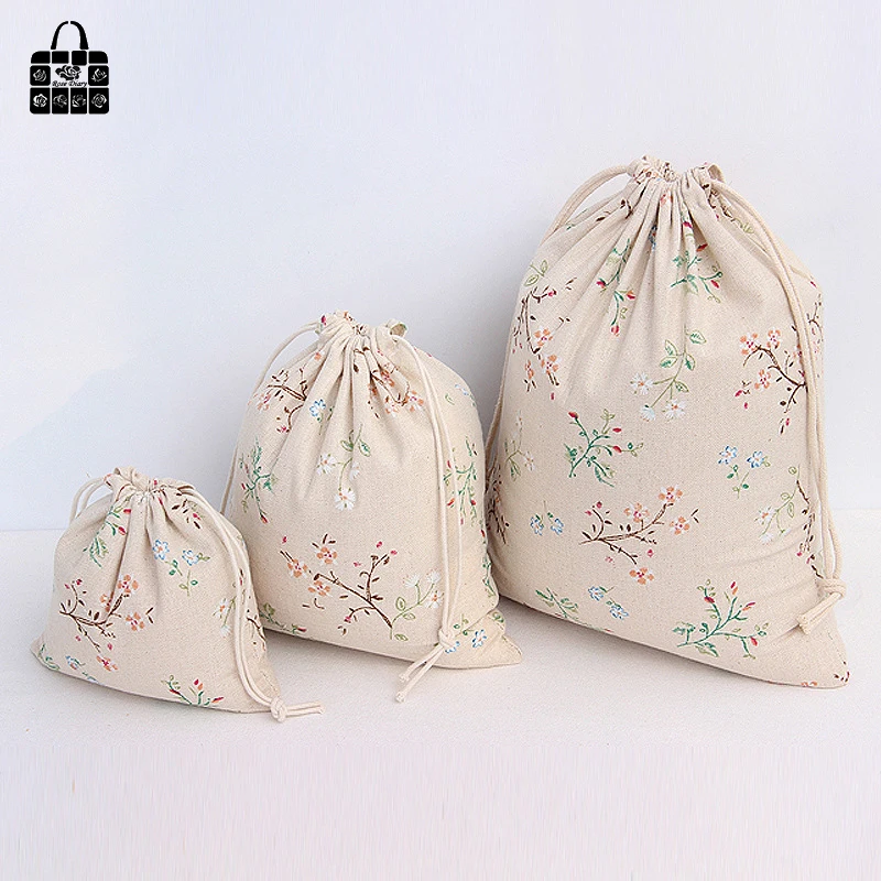 1 x flower branch 100% cotton bag Travel Accessories Clothes underwear shoes toy Storage Pouch Luggage Packing Organizers bag 1 x flower branch 100% cotton bag Travel Accessories Clothes underwear shoes toy Storage Pouch Luggage Packing Organizers bag