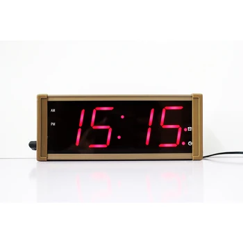 

Large Display Electronic LED Alarm Clock with Temperate Date Metal Case Digital Wall Clock Desk Table Clock for Living Room