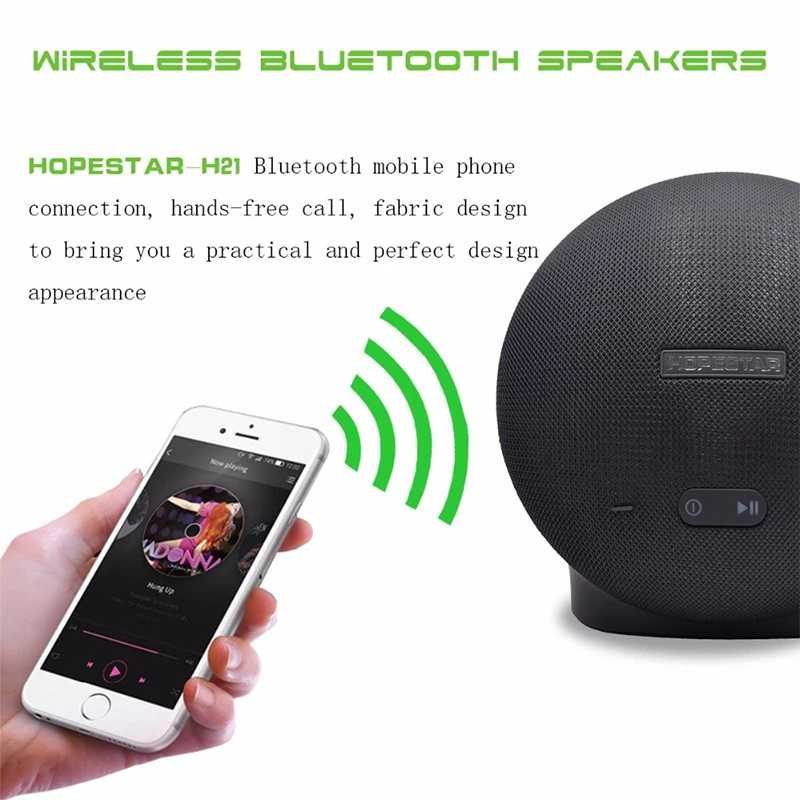 HOPESTAR H21 классический тканевый дизайн Открытый водонепроницаемый портативный bluetooth беспроводной динамик бас громкоговоритель Колонка для iphone x