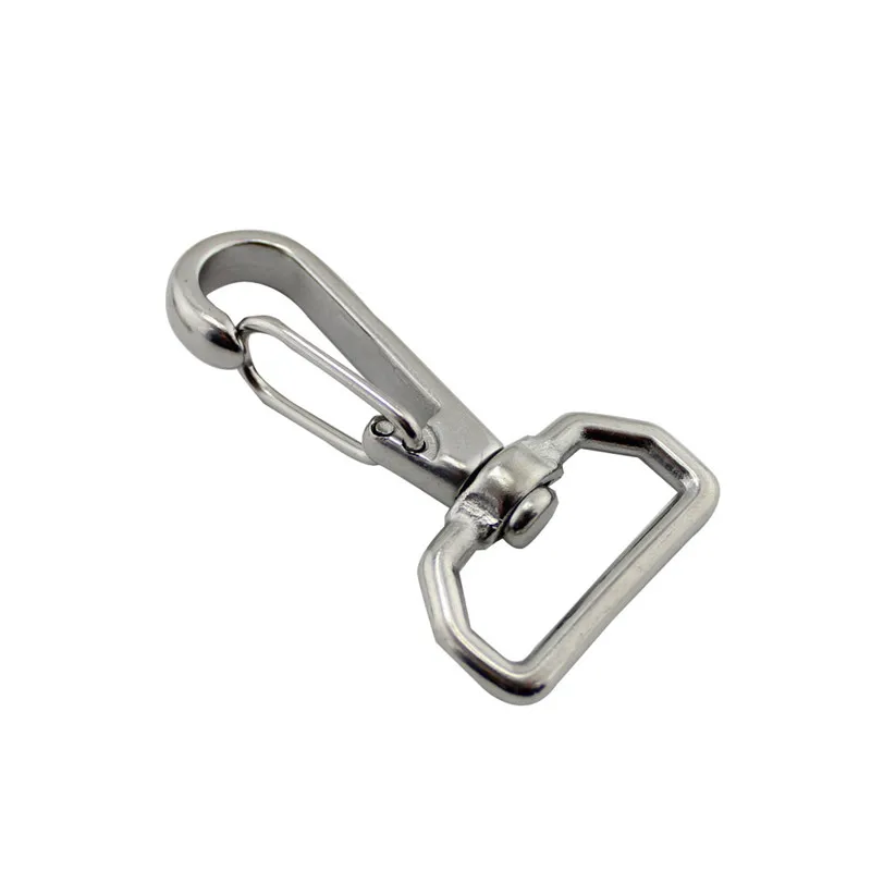 5pcs 65mm Stainless Steel Square Ring Swivel Quick Hook Swivel-Eye Bolt Spring Snap Hooks Hiking Camping Carabiner Pet Chains