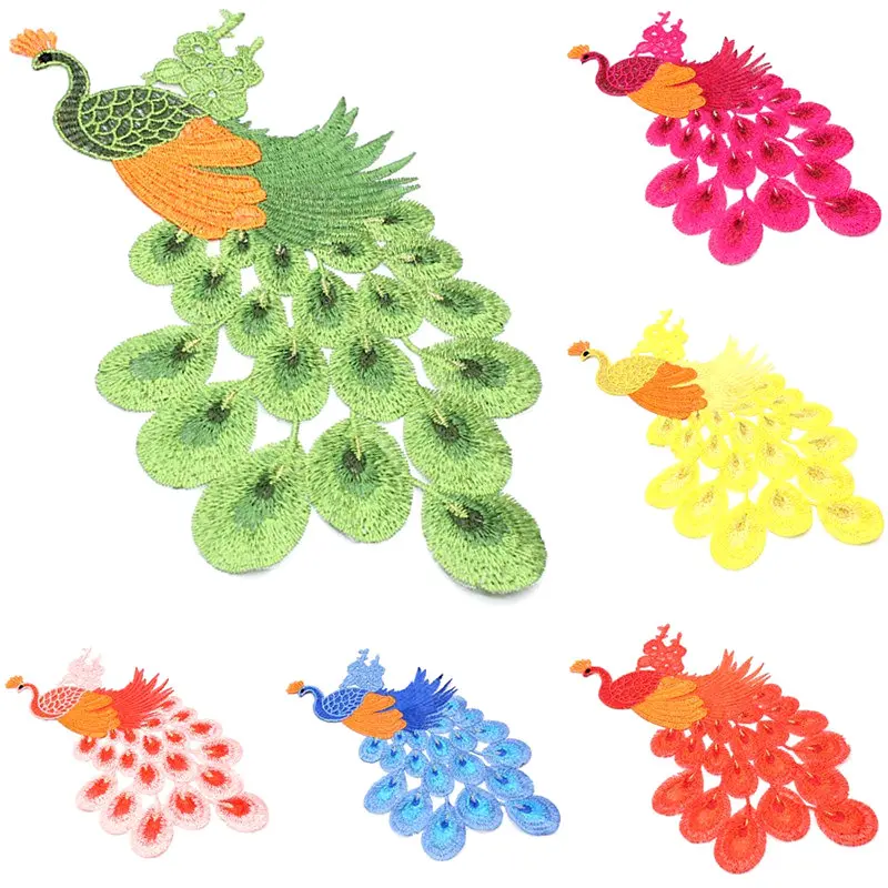 

1PC Beautiful Peacock Birds Patch Craft Sewing Embroidered Iron On Applique DIY Clothing Accessories