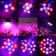 Full Spectrum E27 15W 21W 27W 36W 45W 54W LED Grow Light Lamp for Flowering Plant & Hydroponics System 85-265V Free Shipping