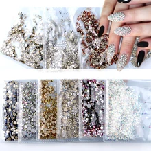 1440 шт. Стразы с плоской задней поверхностью и AB для украшения ногтей, обуви и танцевального платья