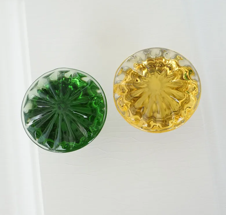 

1pc Flower Crystal Knobs Dresser Handles Drawer Knob Pulls Handles Yellow Green Clear Rhinestone Cabinet Knobs Handle Hardware