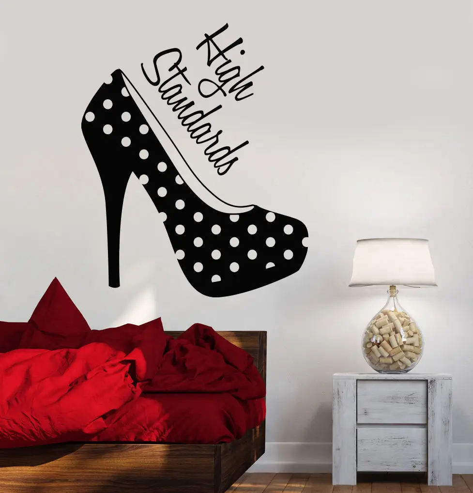 Vinyl Wall Decal Women's High Heel Shoes Girl Room Fashion Stickersin