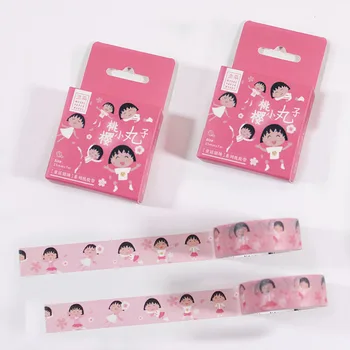

1 Pcs Kawaii15mm*7m Cute Sakura Momoko Maruko Popular Washi Tape Adhesive Tape DIY Scrapbooking Sticker Label Masking Tape