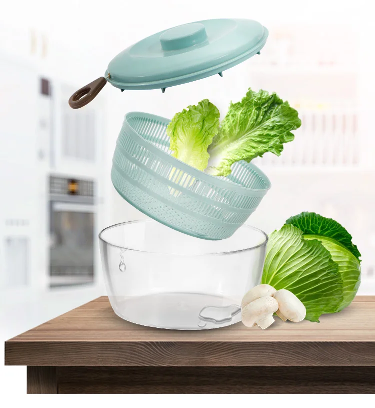 Gemakkelijk Spin Salade Spinner Keuken Acccessories Groenten Dehydrator Droger Fruit Vergiet Mand Keuken гаджеты Salade Gereedsc