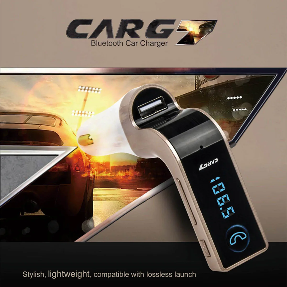 G7 Wireless Hands Free Bluetooth FM Transmitter AUX Modulator Car Kit 4