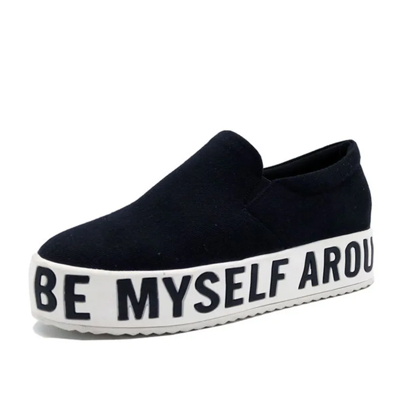 Appartements Chaussures Femmes Plate forme 2018 Casual blanc Mocassins Toile rouge Creepers Femme Sur 42 Taille Pour Noir Mode Les Feiyitu 34 Slip De vwc56Xnqw7
