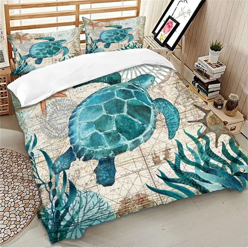 Sea Animal Duvet Cover Set 3d Bedding Set Queen King Quilt Cover Set YU01#