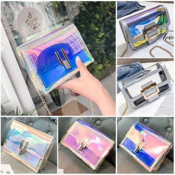 

Women Crossbody Messenger Shoulder Bag Casual Transparent Outer Small Beach Bags