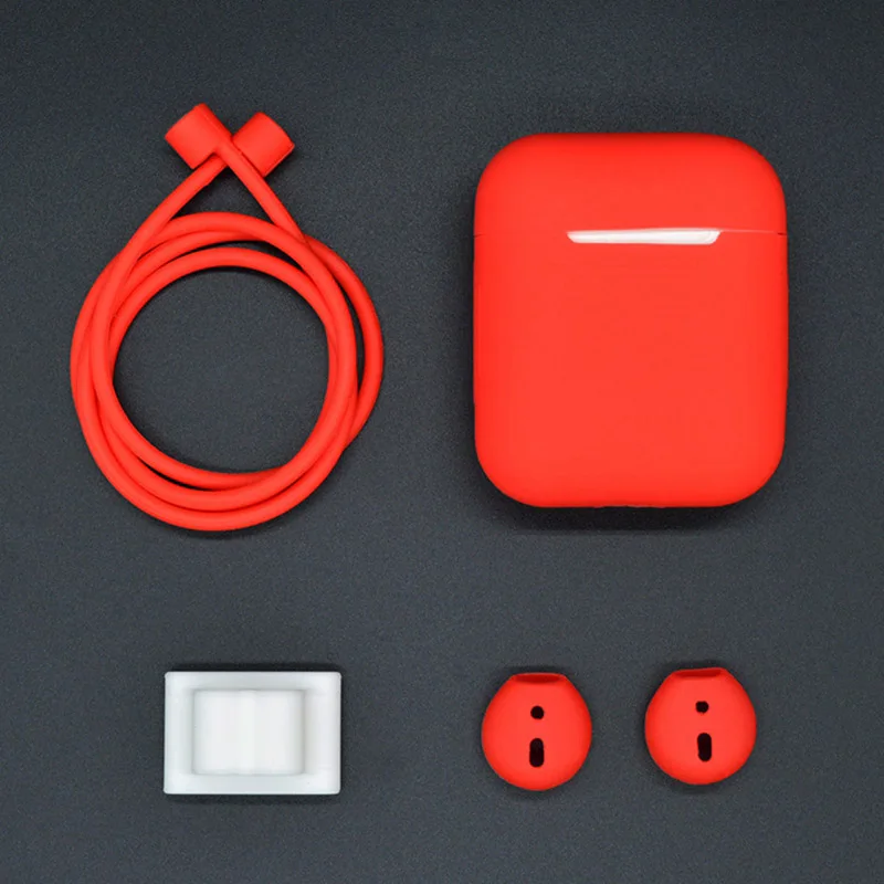 4 в 1 противоударный чехол для наушников для Apple AirPods чехол мягкий силиконовый ремешок для наушников Защитный чехол для наушников