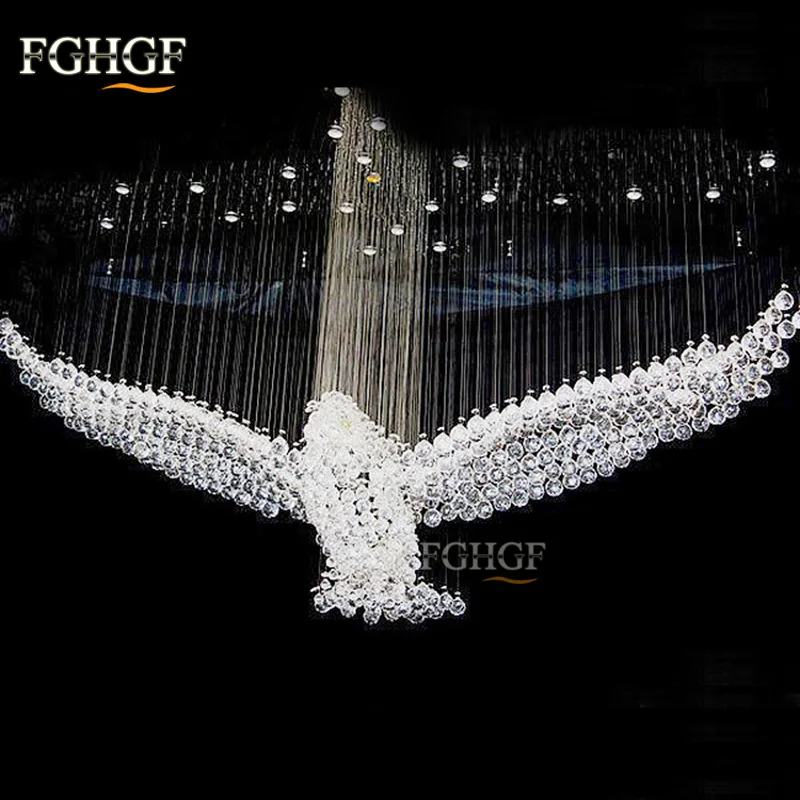 Новый дизайн Роскошная Современная хрустальная люстра светящиеся люстры Eagles Hall