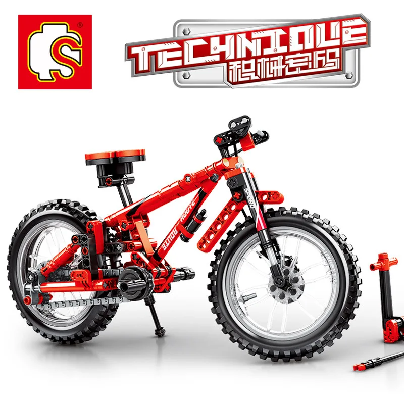 

Build Block Technology Machinery Series 703302 Dual Variant Mountain Bicycle Compatible Legoed Build Block Toys For Children
