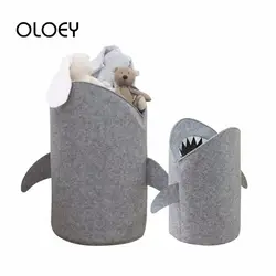 OLOEY Lovely 1 PC Cute Shark Shaped хранение детских игрушек корзина мультифункциональная Премиум войлочная Домашняя Прачечная для детских игрушек и
