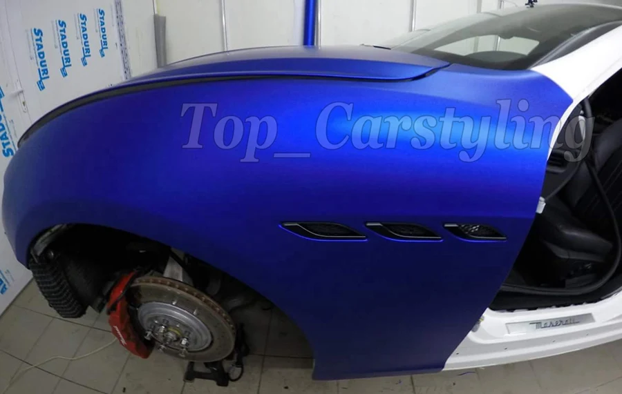 

Blue Chrome matte vinyl film blue color metallic chrome matte sticker for car wrapping with Bubble Free