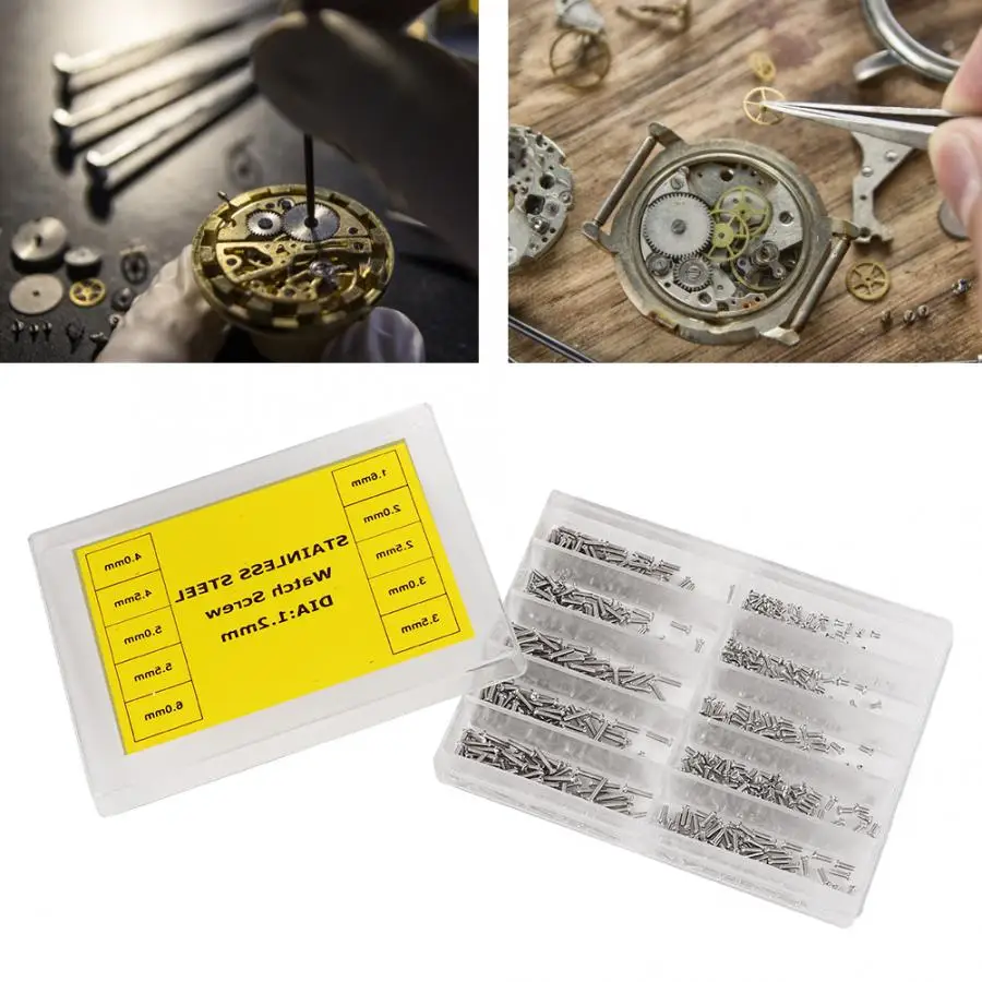 

10 Types Stainless Steel Watch Repair Clock Wristwatch Screw Repairing Tool Accessory High Accuracy Watch Repair For Watchmaker