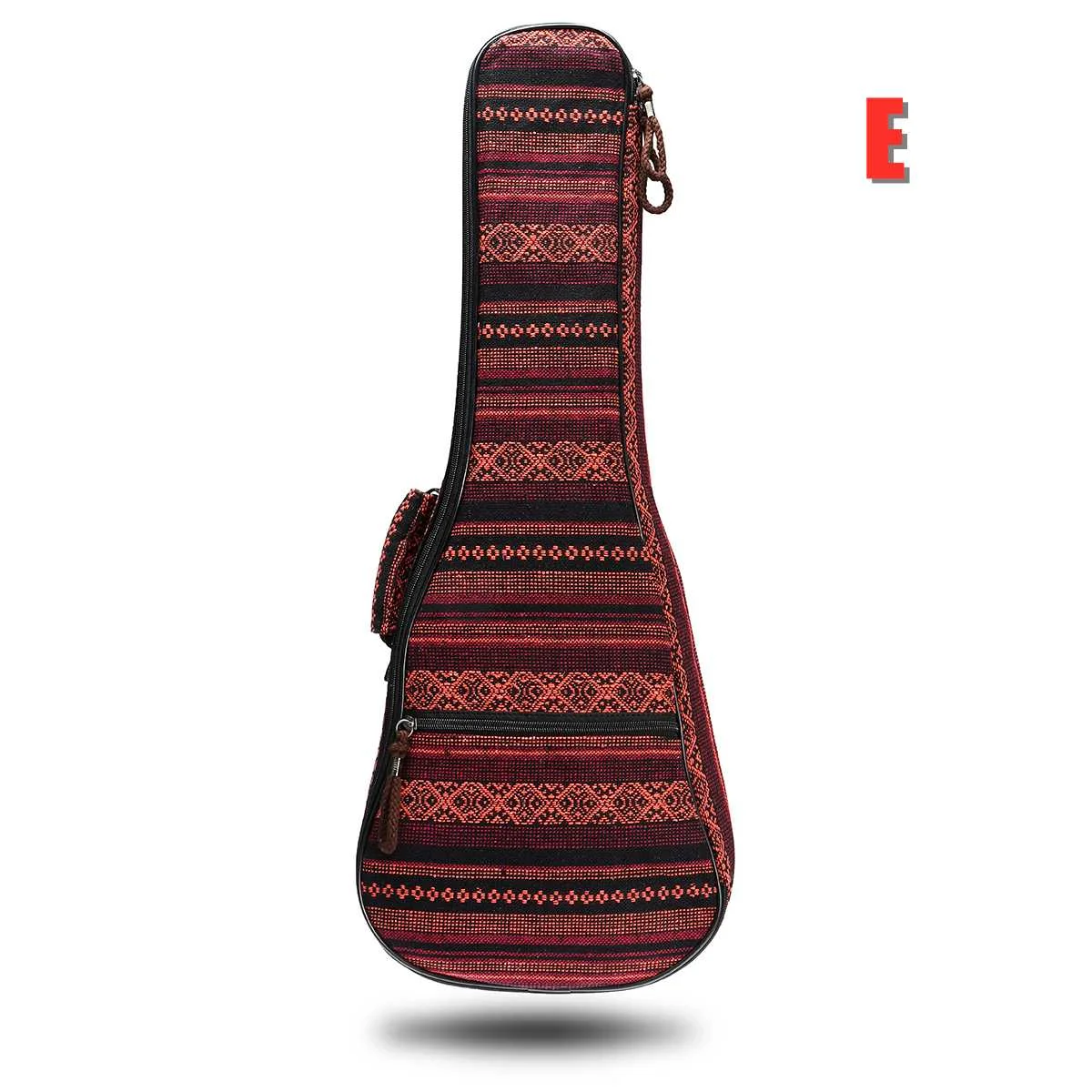 Национальный стиль 26 дюймов Вязание укулеле сумка рюкзак анти-столкновения двойной плечевой ремень хлопок Мягкий Ukelele чехол для переноски - Цвет: E