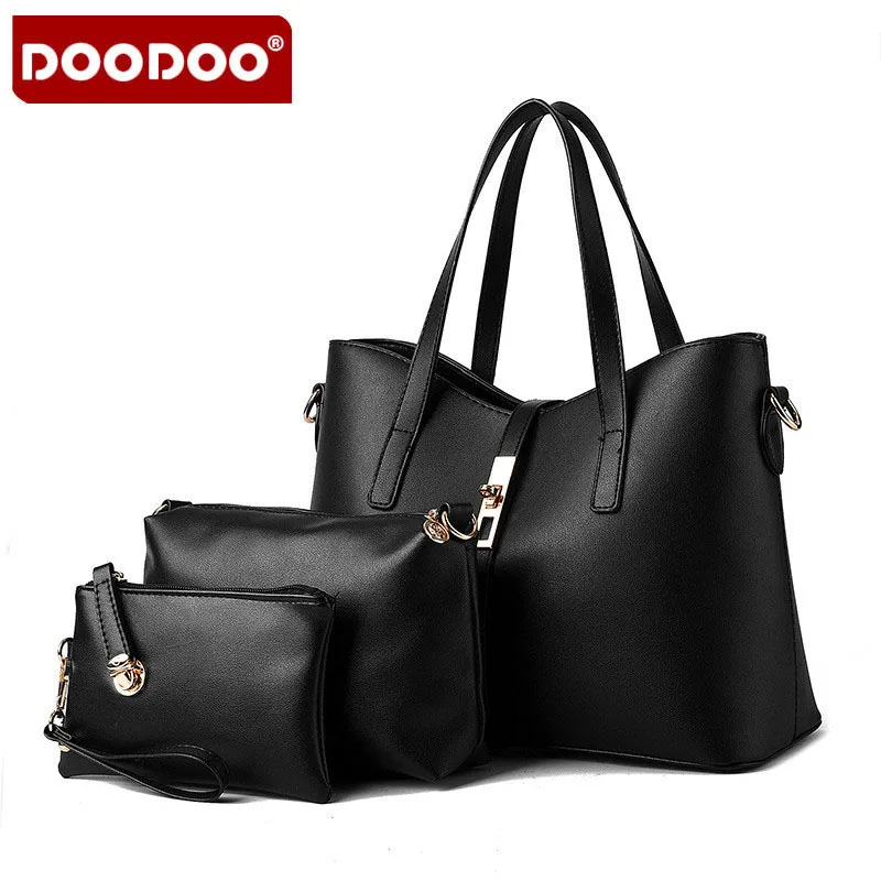 3 Pcs/Set Vintage Handbags Women Messenger Bags Female Purse Solid