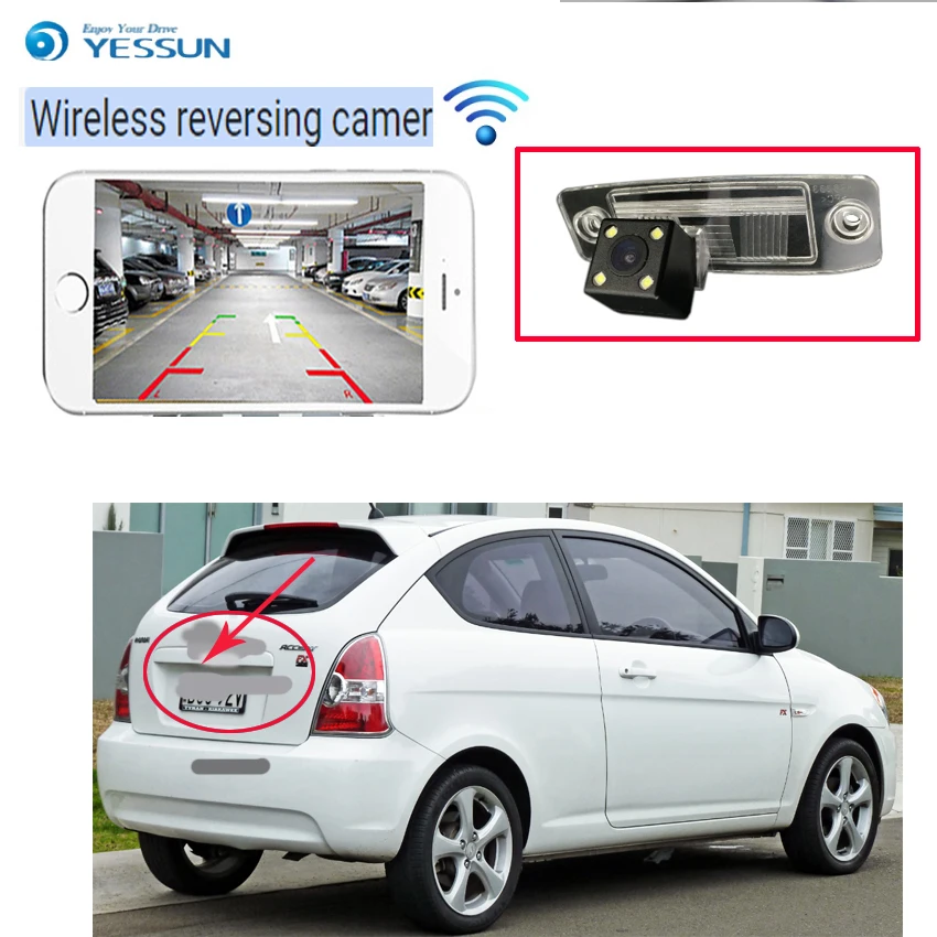 

New Arrival! For Hyundai Accent MC 2005~2011 for KIA Carens Ceed Rondo2006~2013 wireless car reversing camera waterproof Full HD