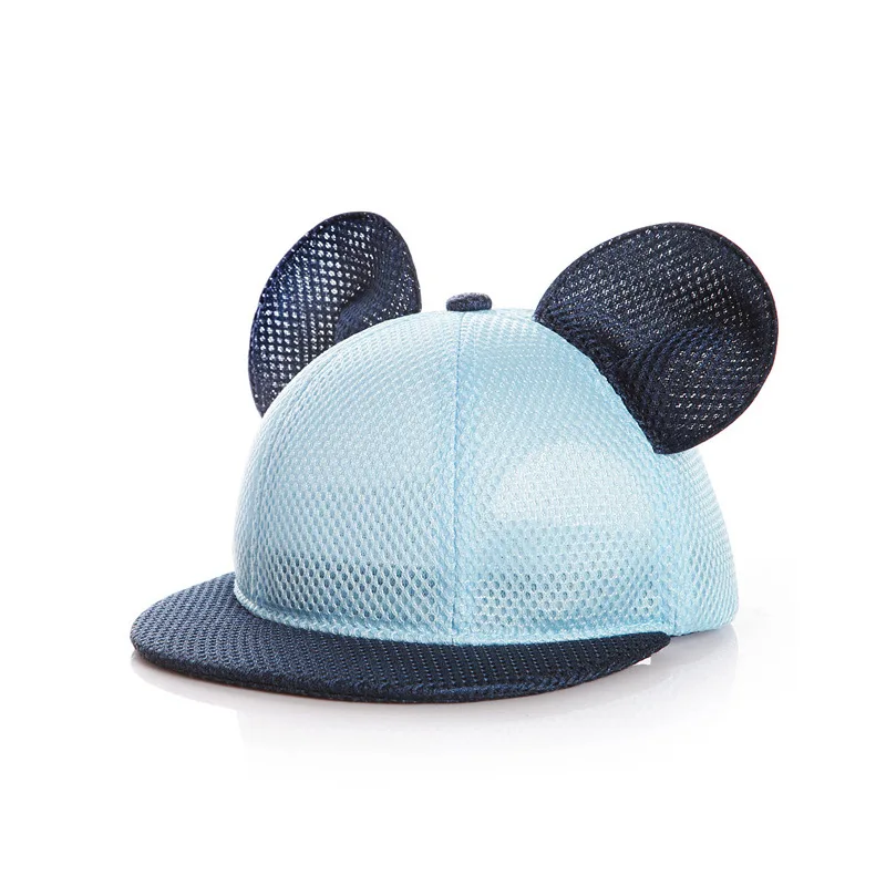 Детские шляпы солнцезащитные для мальчиков, детские бейсболки с ушками, летняя детская бейсболка для мальчиков и девочек, Осенняя шапочка-бини, бейсболка, Casquette Enfant - Цвет: style4 blue