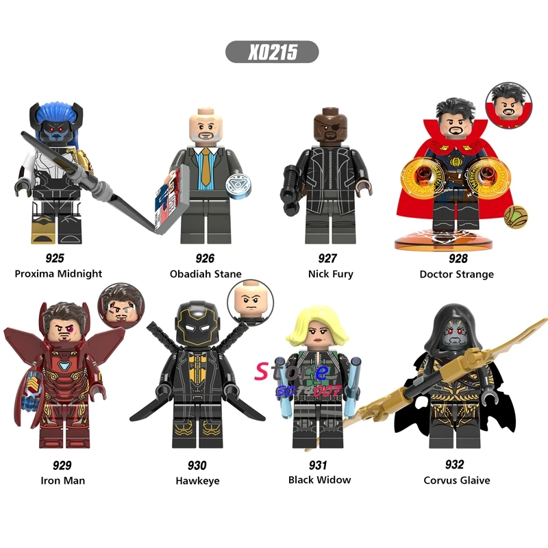 

Single Infinity War Iron Man Doctor Strange Proxima Midnight Corvus Glaive Obadiah Stane Figure building blocks toy for children