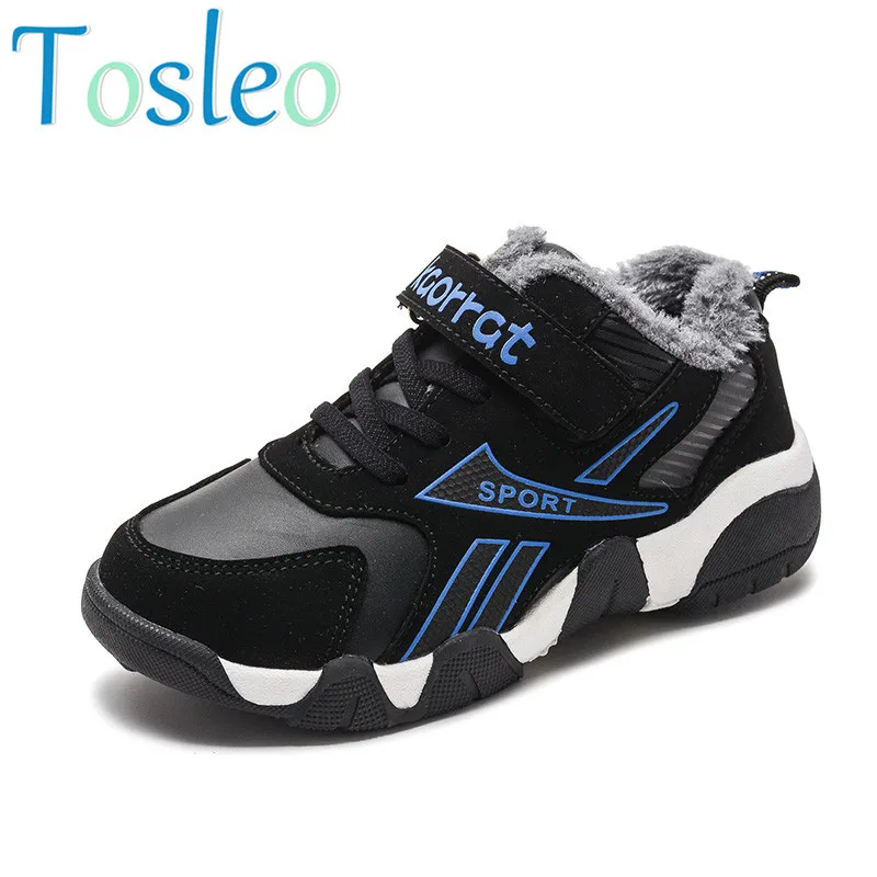 

Kids Boys Shoes Plush Inside Autumn and Winter 2018 Children Causal Shoes Fur Inside Warm Winter Shoes 28-40 Size Black Yellow