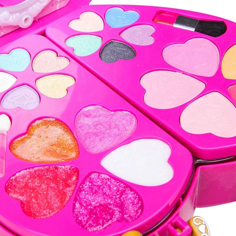  Disney princess kids makeup eye shadow lip gloss portable cosmetic case innocuity safety child make