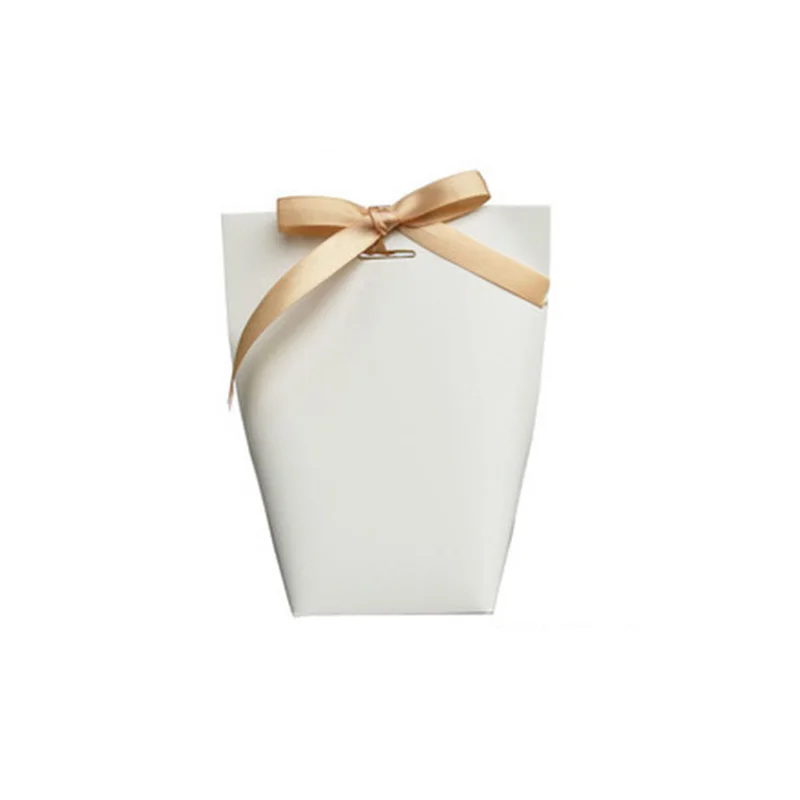 

Party Gift Box Kraft Paper Candy Tote Bag Wedding Christmas Decoration White Portable Eco-Friendly Kraft Paper Takeaway 5pcs