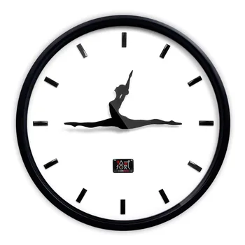 

Wall Clock Silence Quartz Round Simple Metal Black/White Dial Dancer Quartz Wall Clock Living Room Office Decor Wall Clock