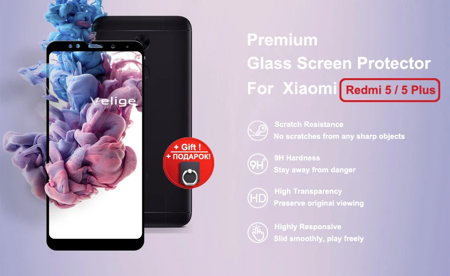 Velige Full Cover Tempered Glass For Xiaomi Redmi 5 Plus Xiomi Redmi5 Redmi 5 Plus Screen Protector 9H Protective Glass Film (4)