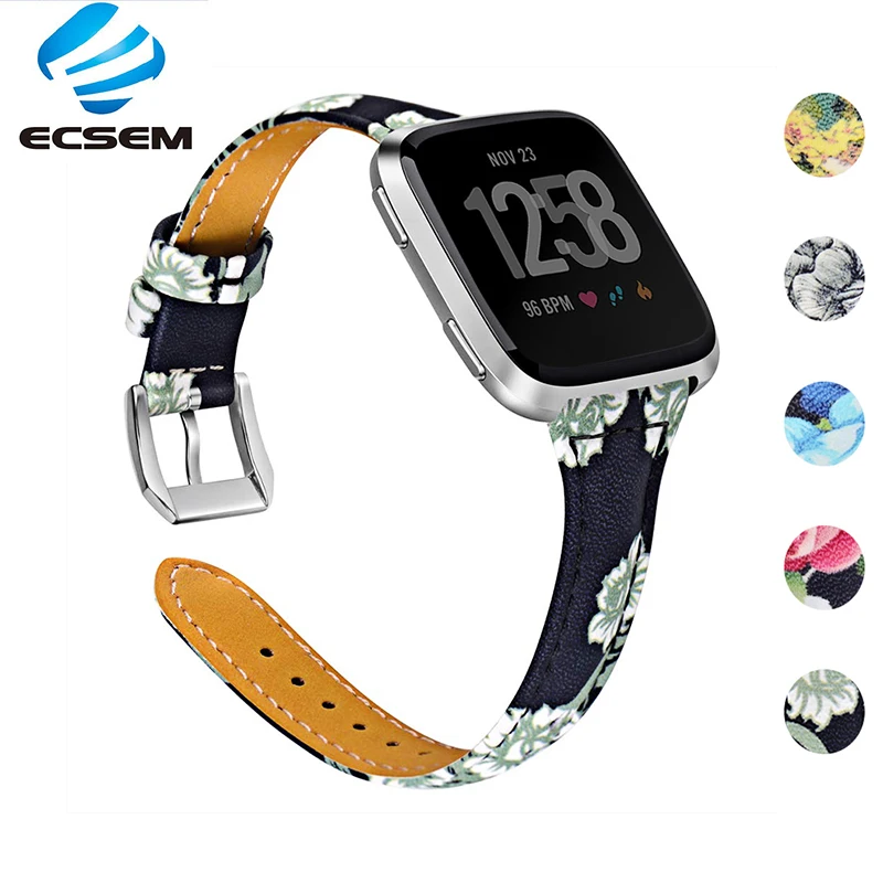 

ECSEM watch strap for Fitbit versa watch band belt suitable for 5.5-7.8 inches leather belt wristband for versa accessories