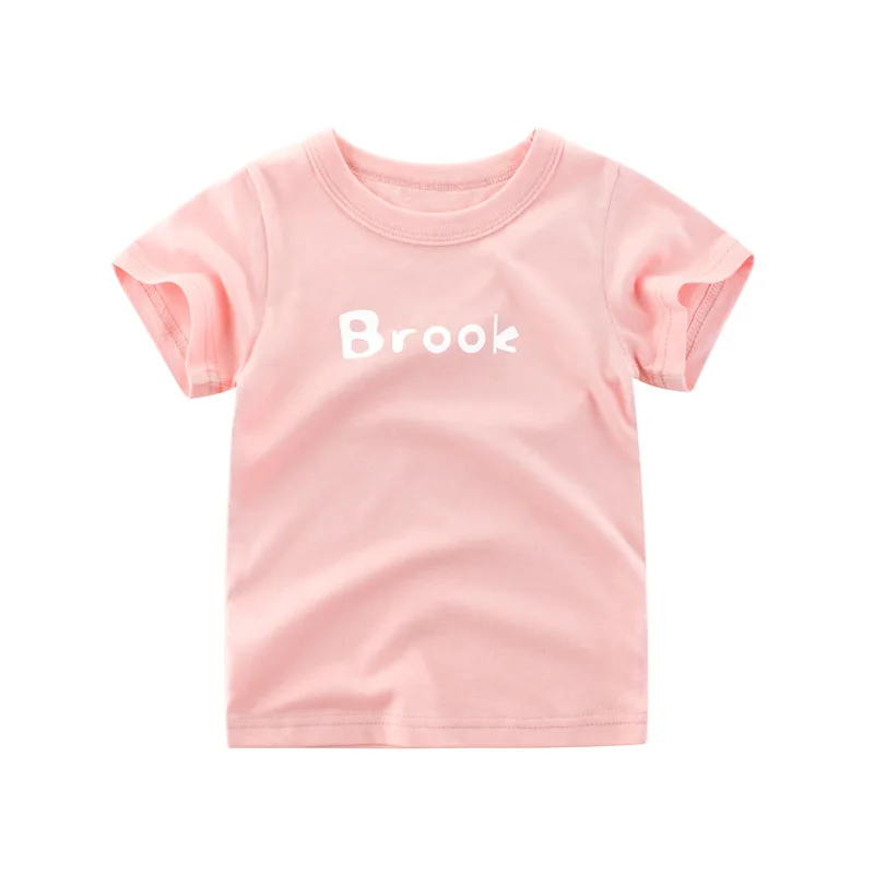 

2019 New Children's Clothing Summer ins hot children's short-sleeved T-shirt cotton pink letters 2-8Y kids girls clothes
