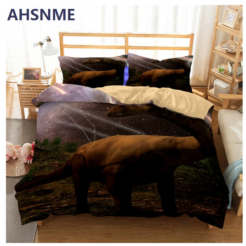 AHSNME Meteorites Falling Night Sky Dinosaurs Extinction Bedding Set High-definition Print Quilt Cover for AU and EU RU Size | Дом и сад