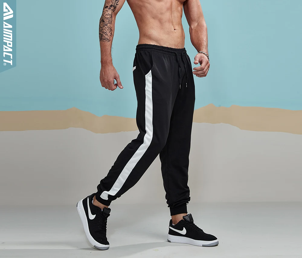 Aimpact 2018 New Sweat Pants Men Contrast Patchwork Cotton Sweatpants Man Casual Joggers Fitted Active Track Pants Male AM5009 (16)
