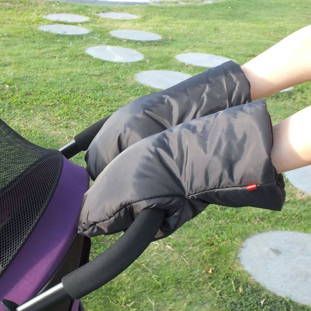 

Winter Warm Baby Stroller Hand Muff Waterproof Fur Fleece Kids Pushchair Hand Cover Gloves Mittens Baby Stroller Accessories