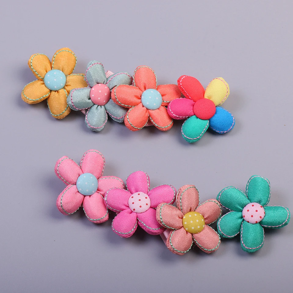 

New Cute Fabric Flowers Lined Hair Bows Clips for Teens Barrettes All-inclusive Selvage Alligator Hair Accessories HC039