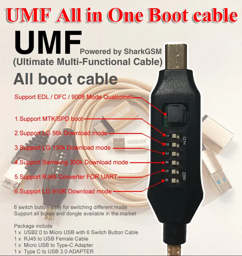 Umf все в одном кабель для edl dfc для 9800 модели для qualcomm/mtk/spd загрузки для lg 56 k/910 k