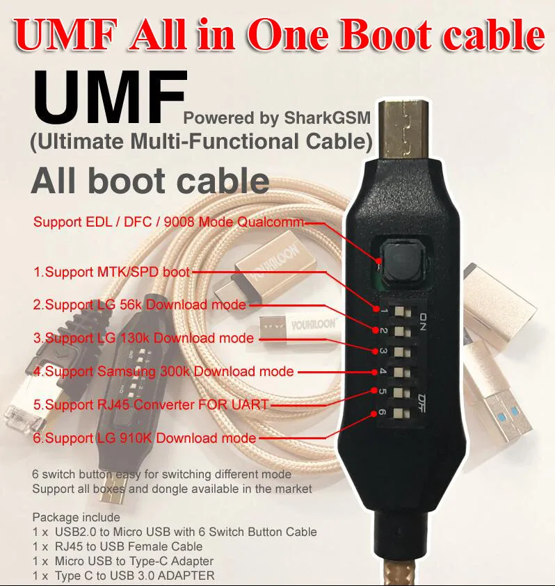 Универсальный кабель Umf для edl dfc модель 9800 моделей qualcomm/mtk/spd boot lg 56k/910k|Детали