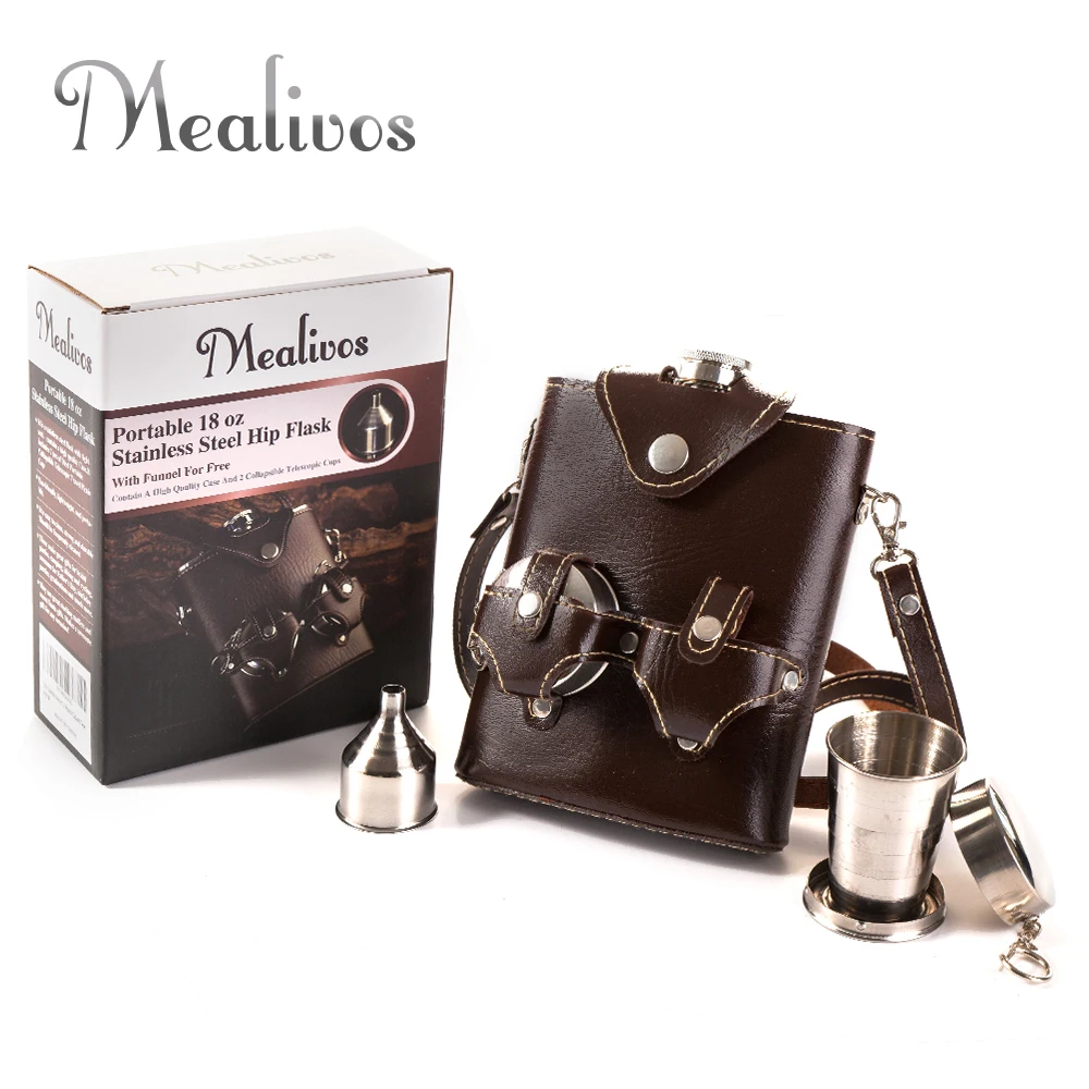 Портативная фляжка Mealivos из нержавеющей стали 18 унций|stainless steel hip flask|flask alcoholhip flask |