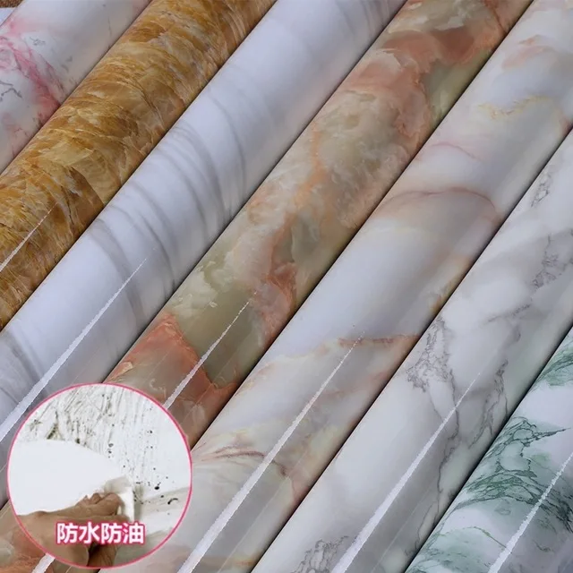 Thickening Marble Design Decorative Self Adhesive Pvc Waterproof