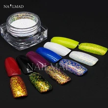 0.6 мм ногтей Косметическая пудра лазерной блеск Хамелеон пайетками Дизайн ногтей лазерной Блёстки гексагональной блеск