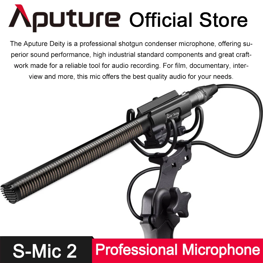 

Deity S-Mic 2 Professional Microphone Low Noise Super Cardioid Directional Condenser Video Mic for Hi-Res Broadcast Film Making
