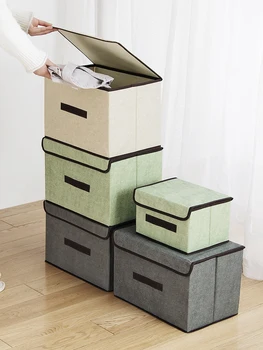 

Quality M+L Simple Solid Underwear Organizer Home Easy Tidy Drawer Organizer With Cover Wardrobe Floor Folding Sotrage Box 2pcs