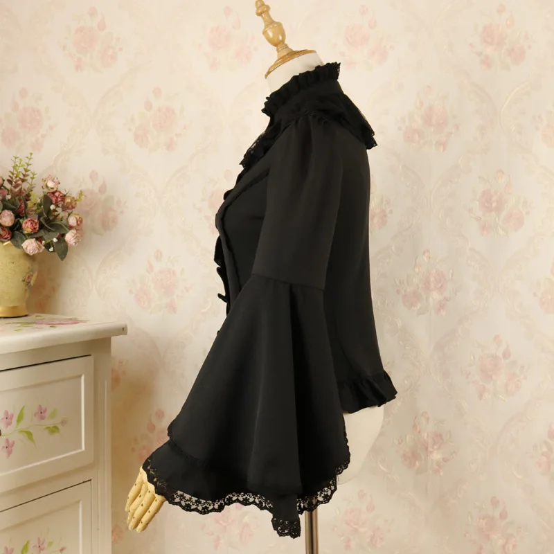Gothic Style Women Lolita Blouse Long Sleeve Lace