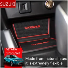 Для Suzuki vitara резиновый коврик слот-коврик для двери чашка Подушка паз коврик Lnterior Противоскользящий коврик автомобильные аксессуары Стайлинг