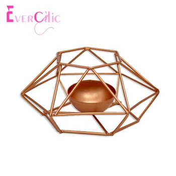 

Nordic Geometric Iron Candlestick European Golden Creative Candlestick Shape Simple Shooting Props Home Polygon Ornaments
